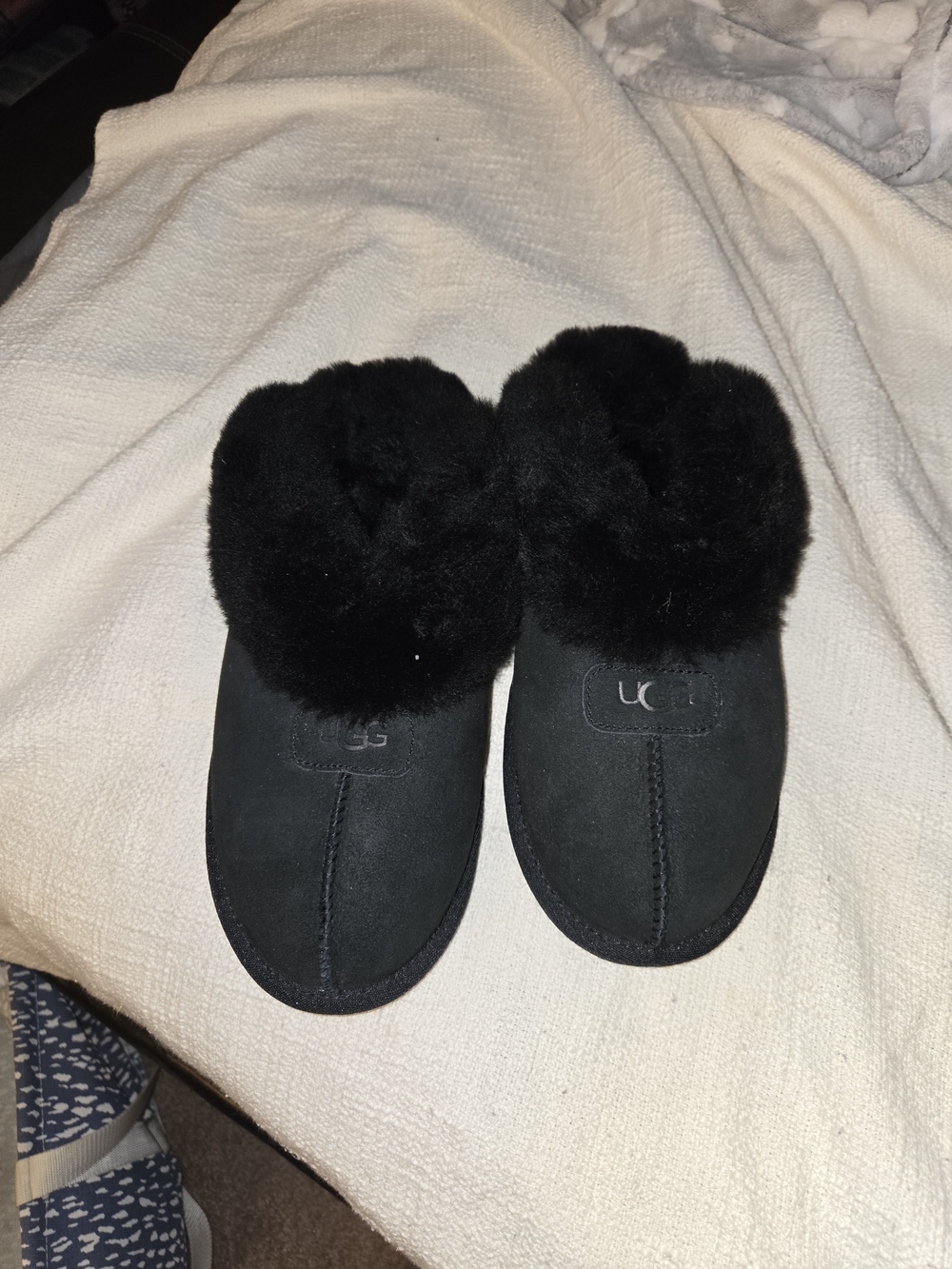 UGG Women's Black Sheepskin Slip-On Slippers